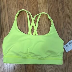 Lululemon neon yellow energy  Bra with Strappy Back